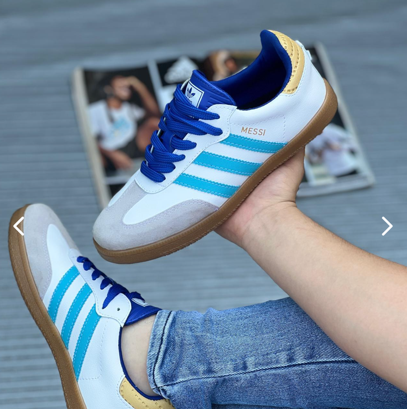 ¡⚡️ Descubre las nuevas Samba Messi x Adidas! 🕶️👟 El estilo clásico se reinventa con la leyenda del fútbol. 🌟⚽️